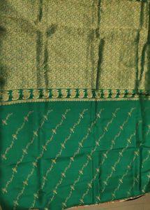 Elegant Green Silk Saree with Gold Weave