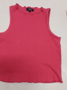 Ribbed Pink Sleeveless Top