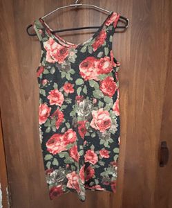 Floral Print Sleeveless Mini Y2K Dress