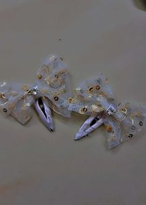4 Pair Bow Hair Clips