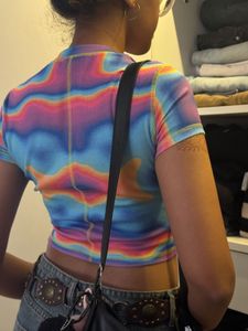 Vibrant Pride Abstract Print Y2K T-Shirt
