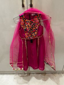 Stunning Pink Embroidered Kurta Set with Sharara