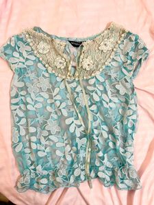 Sheer Floral Lace Blouse
