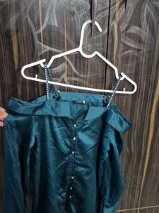 Elegant Off-Shoulder Satin Blouse