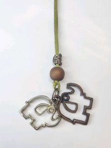 Faux Leather Elephant Statement Necklace