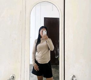 Comfortable Beige Long Sleeve Top