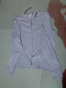 Pale Pink Button-Down Cardigan