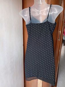 Black Polka Dot Slip Dress