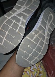 Black Slip-On Sneakers with Red &amp; White Stripes