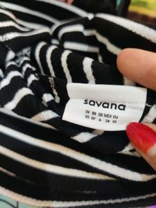 savana Striped Long Sleeve Top with Hearts