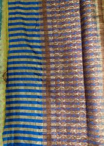 Elegant lime green Silk saree