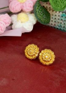 Intricate Gold Plated Floral Earrings