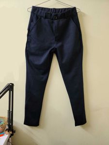 Classic Women Silm Fit Navy Trousers