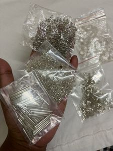 5 Transparent/ Glass Beads & Nalki embroidery