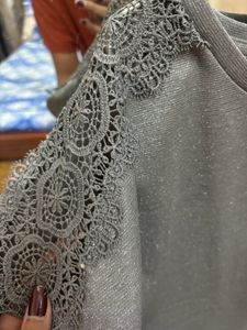 FIG GLITTERY STARRY GREY TOP