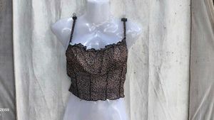 69209. Leopard Print Ruffle Cami Top