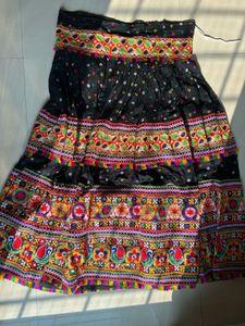 Embroidered Black Garba ghargra with blouse