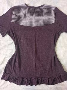 Striped Ruffled Hem Top