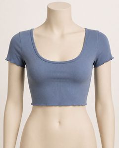 Ribbed Lettuce Hem Crop Top