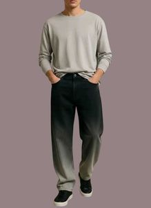Men's Premium Ombre Fade Denim Jeans | Black to Gr