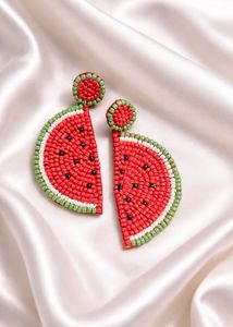 Fun Watermelon Beaded Earrings