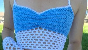 Crochet Top with hand gloves