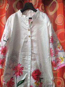 White Floral Kurta