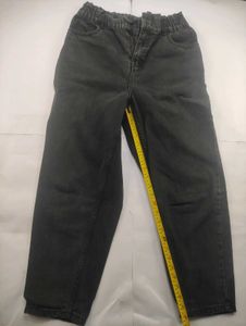 Grey High-Waisted Denim Jeans