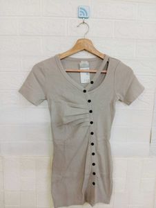 Casual Button-Down Mini Dress