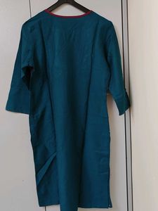 Teal Embroidered Kurta