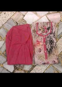 Printed Kurta with Pink Palazzo