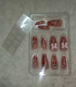 Press-On Nails: Pink Hearts &amp; Bows