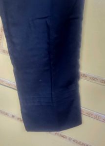 Blue Checkered Kurta with Floral Border