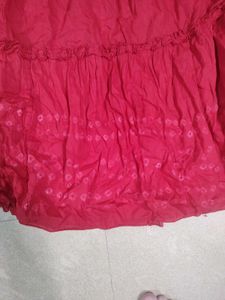 Red Tiered Ethnic Skirt/ Lehenga.