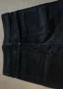 Black Wide Leg Cargo Jeans