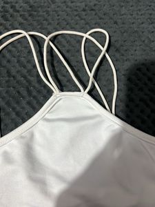 White Halter Neck Crop Top