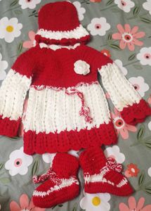 Baby Girl Woolen Frock Set