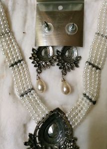 Silver Pearl 🦪 Set Very Pretty Necklace Se