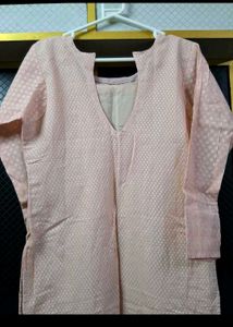 Peach Pink Pakistani Style Stitched Kameez