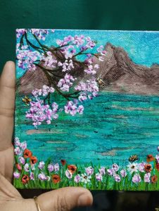 Serene Spring Mix Media Painting