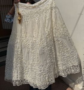Elegant White Embroidered Lehenga Choli
