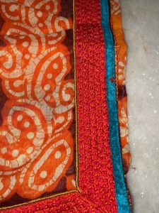 Orange Printed Saree with Blouse