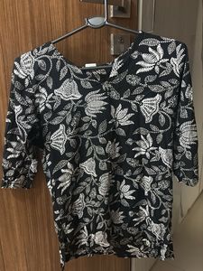 Stylish Black Embroidered short Kurta