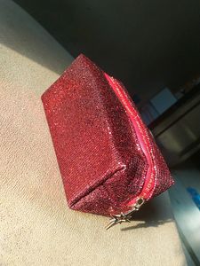 Colorbar Glitter Pouch Red Brand New