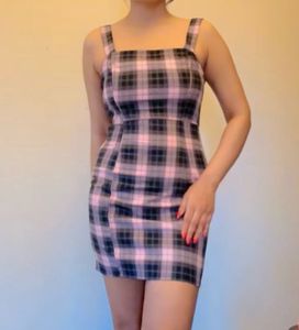 H&amp;M Pink &amp; Black Plaid Mini Dress