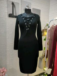 Lace-Up Bodycon Mini Dress