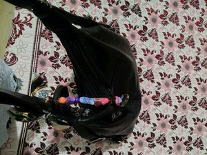 Chic Black Faux Leather Shoulder Bag