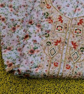 Embroidered Floral dress material