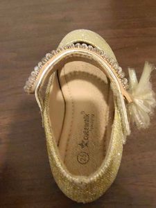 Sparkly Gold Ballerina Flats