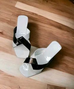 Chic White & Black Heels